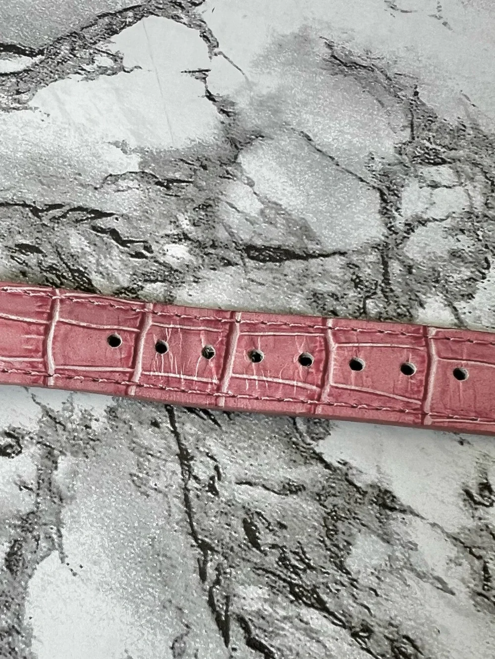 Watch Strap Pink Genuine Leather Croc EmbossedcPrint Replacement 18mm